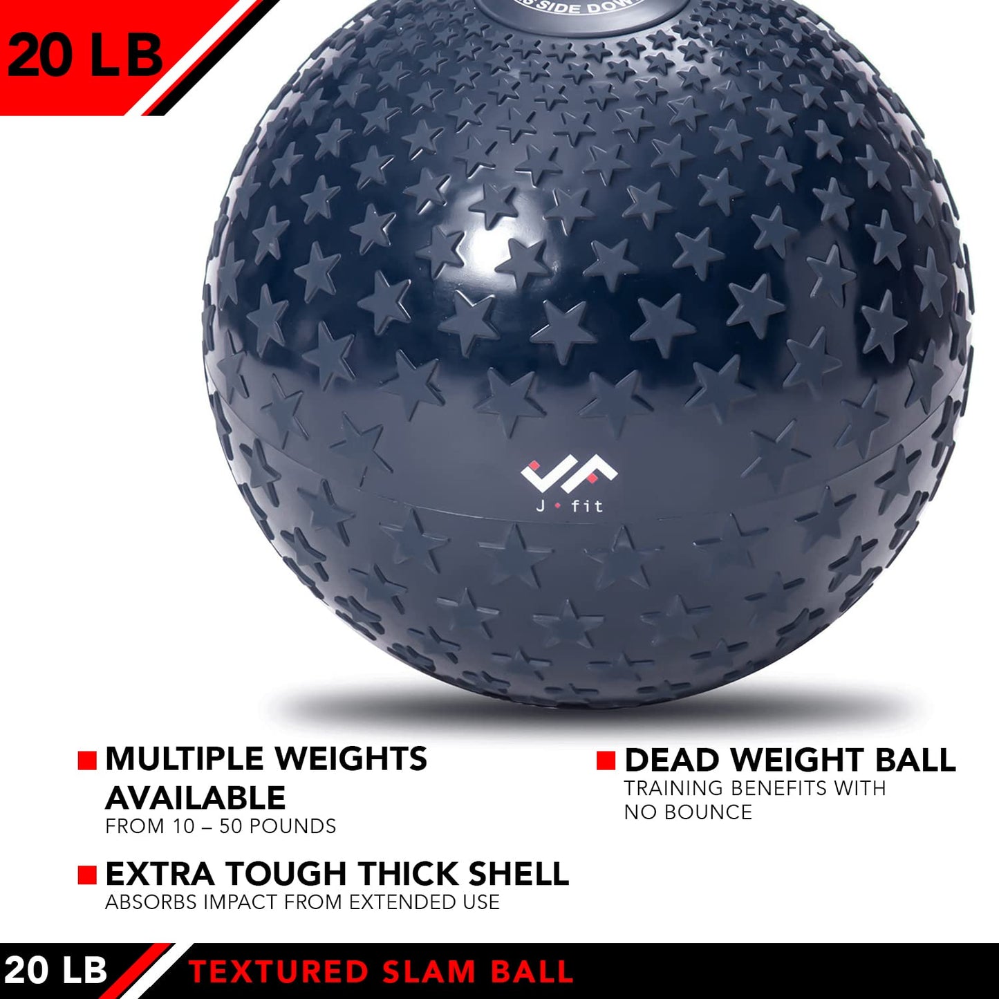 JFIT Slam Ball, Midnight Star, 20 LB
