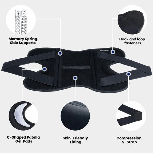 Galvaran Knee Brace for Men & Women - ACL, MCL, Meniscus Tear Support & Arthritis Pain Relief - Stabilizing Knee Braces Support with Side Stabilizers & Patella Gel Pad