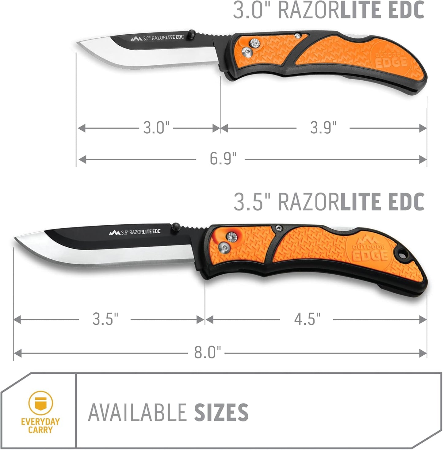 RazorLite EDC Pocket Knife 3.5” - Obsidian Black, Replaceable Blades & Clip for Camping, Hunting, Survival