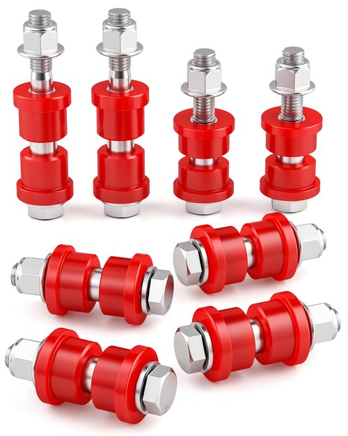 Club Car DS Front Suspension Bushing Kits for Front Upper A-Arm & Lower Leaf Spring, Polyurethane Bushings & Sleeves, Fits 1992-Up, Replaces OE# 1016346, 1016349, 1016350, 1012303, 1015583