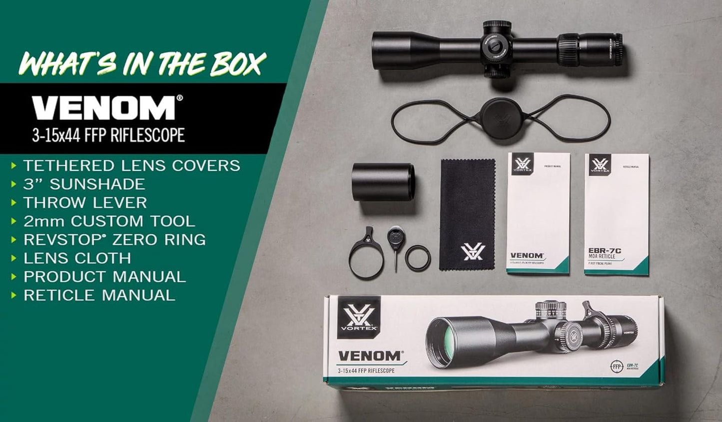 Vortex Optics Venom Riflescope - First Focal Plane Precision | Durable & Lightweight Design