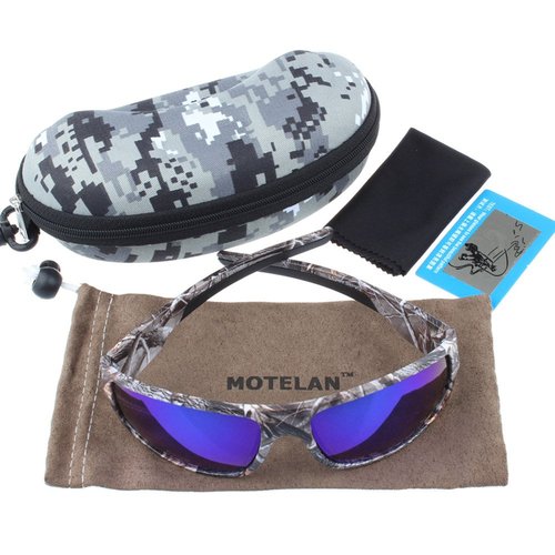 MOTELAN Polarized Camouflage Sunglasses for Men's Fishing Hunting Boating Sun Glasses Blue