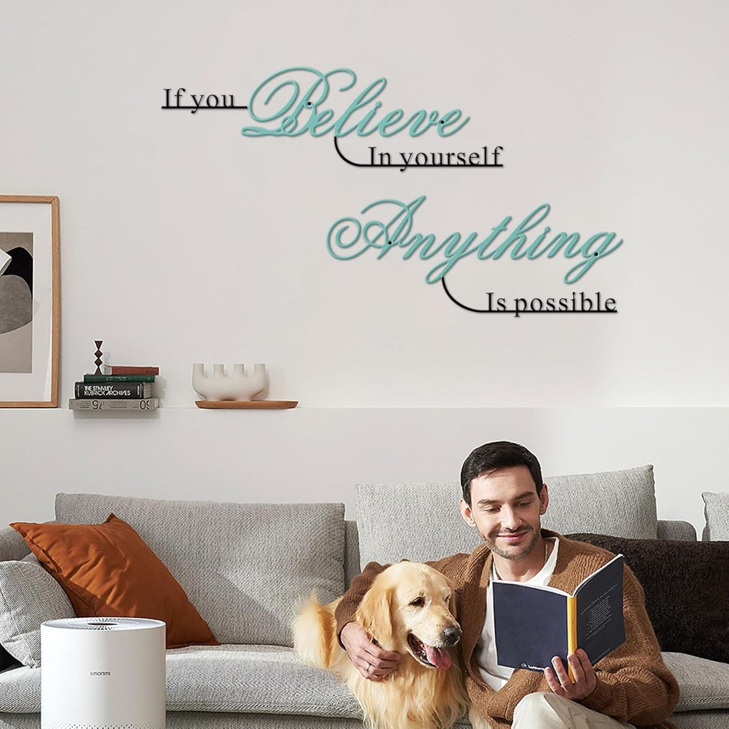 Resama Inspirational Wall Art Decor - "Believe in Yourself" Metal Quotes | 2-Piece Set, Colorful Design