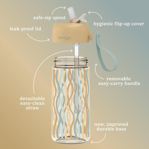 Bentgo Kids Water Bottle - Leak-Proof 15 oz. Tritan Cup with Safe-Sip Straw | Whimsy & Wonder Collection