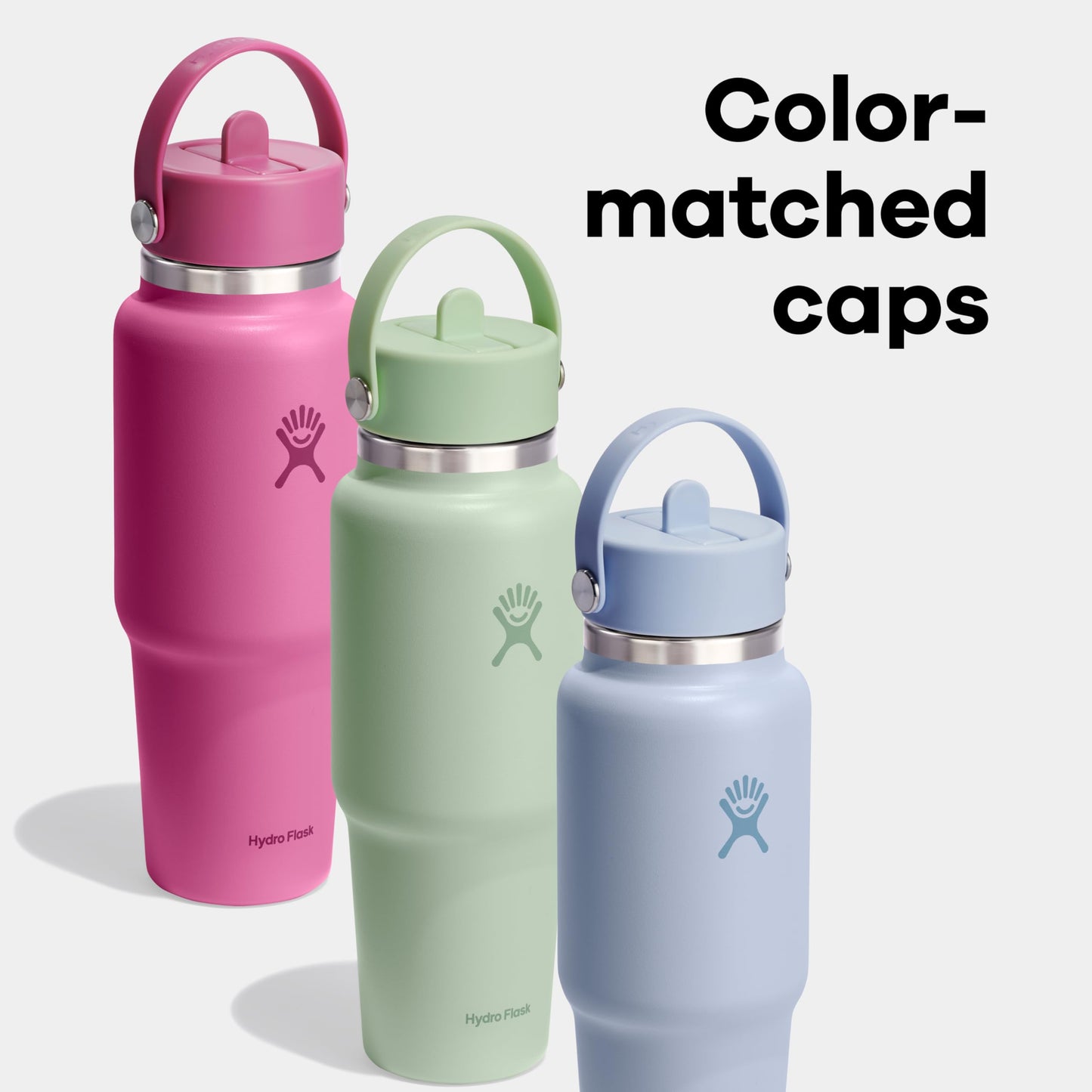 Hydro Flask Travel Water Bottle - Insulated Stainless Steel - Wide Straw Lid, Non Spill, Leakproof in 40 Oz Sandpiper