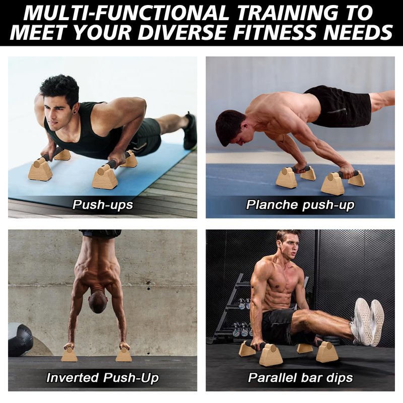Rolitwils Parallettes Bars - Wooden Calisthenics Equipment for Handstand Training, Push Up Bars & Calisthenics Bar - Handstand Blocks and Pushup Handles for Men