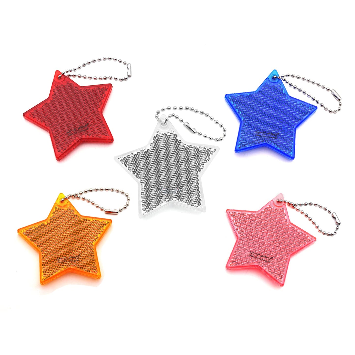 KOPPANG Safety Reflectors - Stylish Reflective Gear for Jackets, Bags, Purses, Backpacks, Strollers and Wheelchairs Star (Mix-5-Pack)