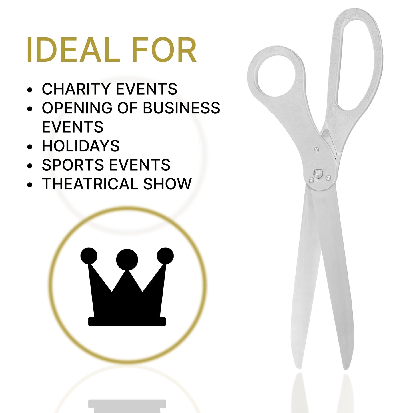 25" White Ceremonial Scissors – Giant Ribbon Cutting Scissors for Grand Opening Large Shears for Ceremony Supplies Big 25 Inch Shears for Events Ribbon and Decorations Kit