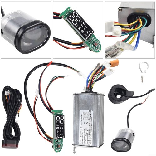 Eletric Scooter Controller, Electric Bike Scooter Brushless Controller Kit Include 36V 500W 17A Controller Dashboard and Accelerator