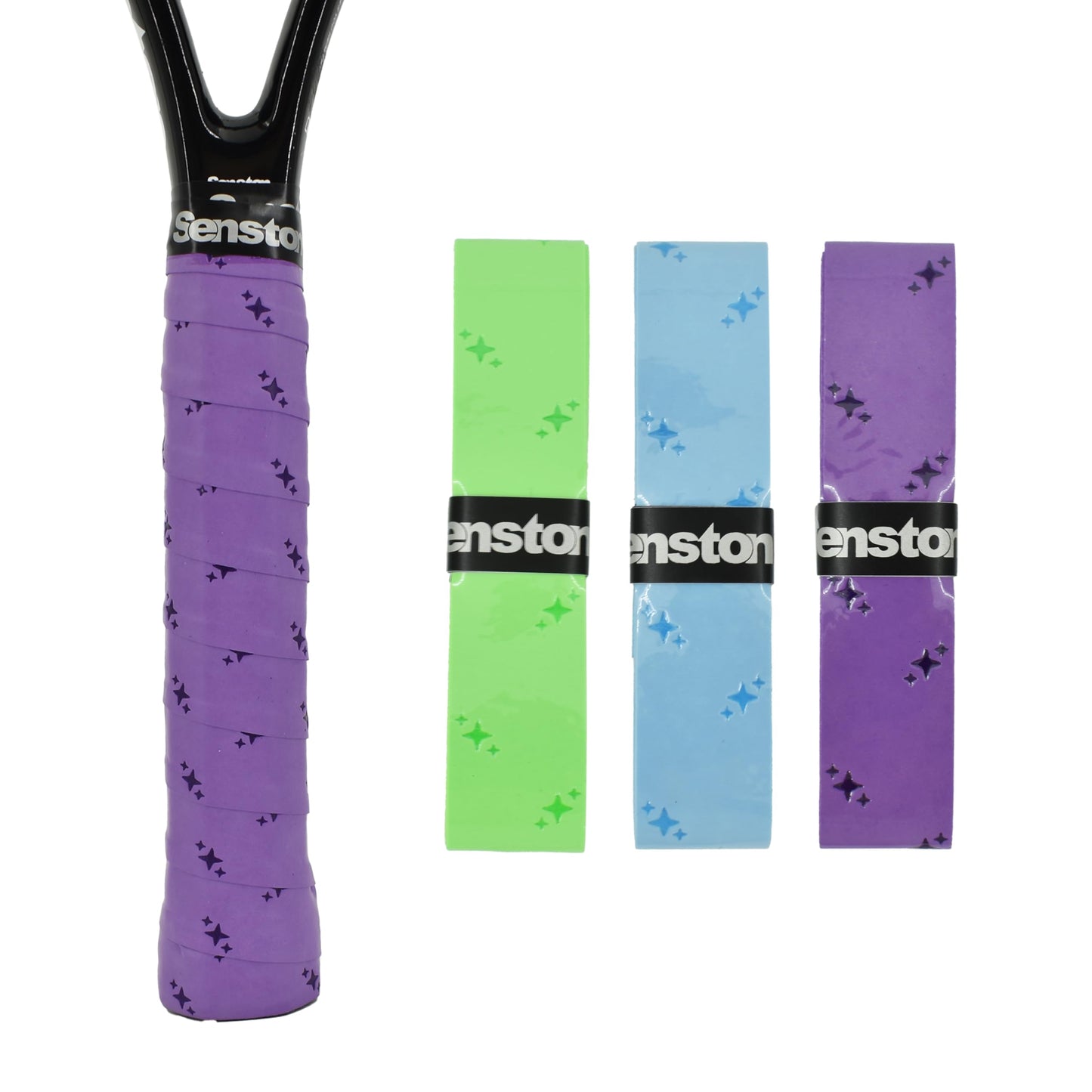 Senston 3Pcs Racket Grip Tapes Twinkling Stars Handle Grips