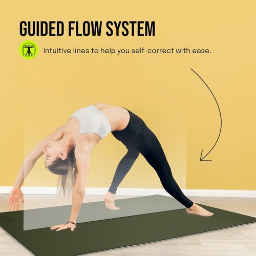 Gogokiwi Extra Wide Yoga Mat - Non-Slip Fitness & Exercise Mat with Alignment Marks | 72"L x 36"W