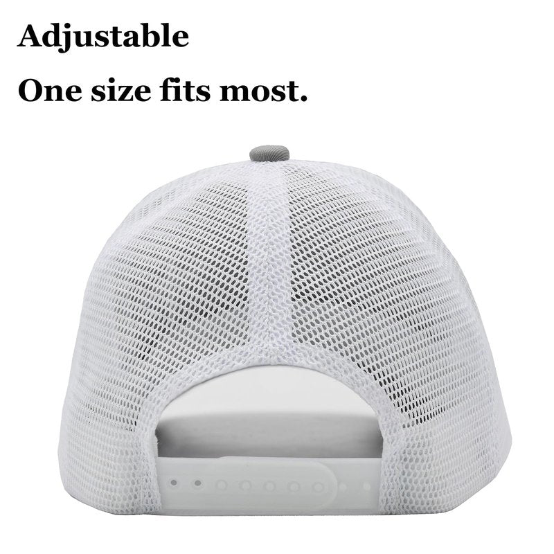 Chilltreads Christian Hats for Men Women, Embroidered Jesus Cross Trucker Hat, Grey