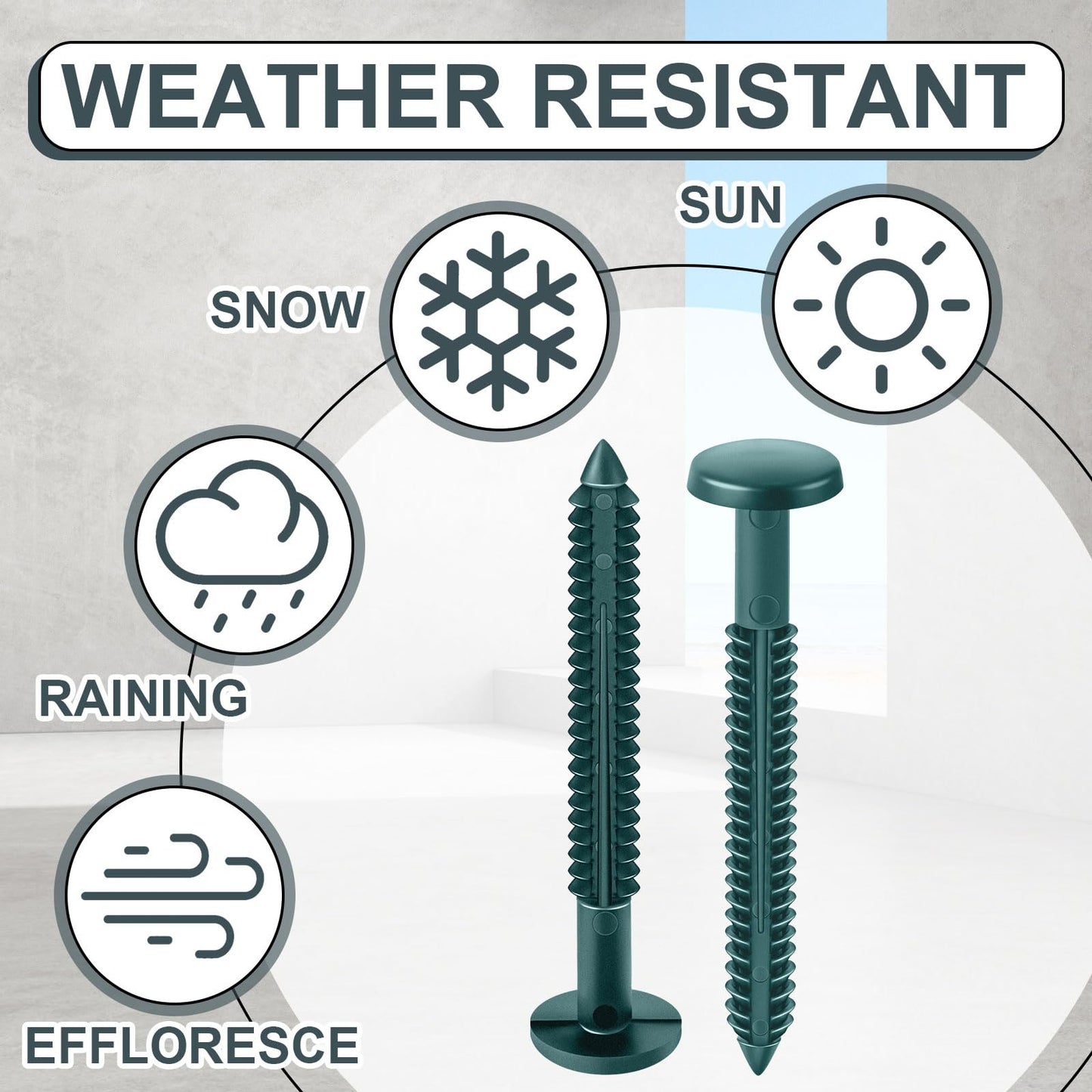 Blulu 18 Pcs 3 Inch Vinyl Shutter Fastener Window Panel Peg Lok Pin Pegs Screws Shutter Spikes Anchor (Forest Green)