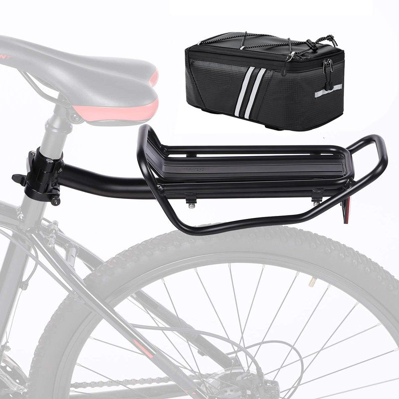 YONTUO Rear Bike Rack with Quickly Release Camp,Retractable Aluminum Alloy Bicycle Cargo Rack,Thickened Frame and Main Tube for 26"-29" Frames Commuter Carrier,Max Weight 22lb,BCR01V2