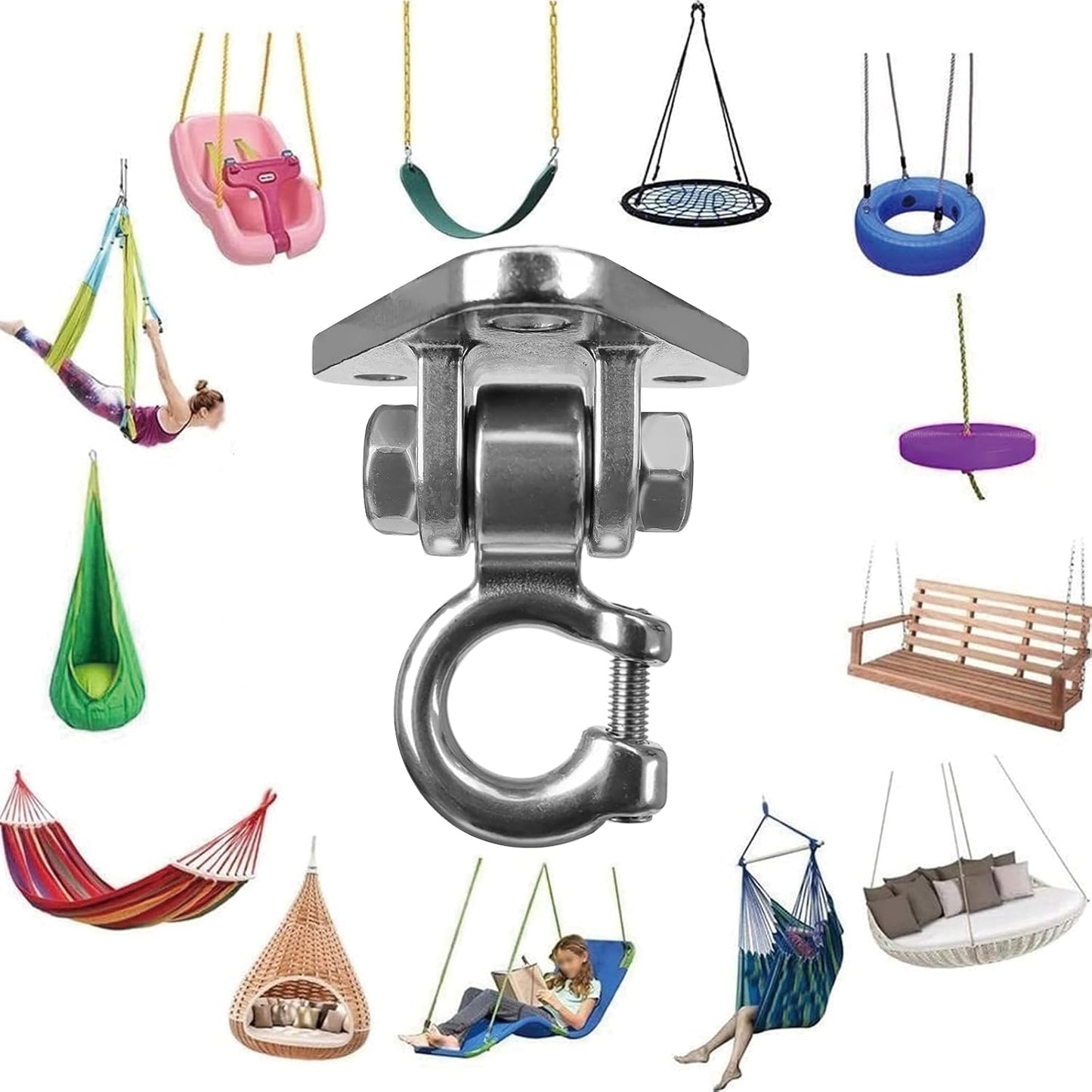 Skiennix Heavy Duty Swing Hangers - Smooth 180° Operation | 1000 lb Capacity for Indoor/Outdoor Use