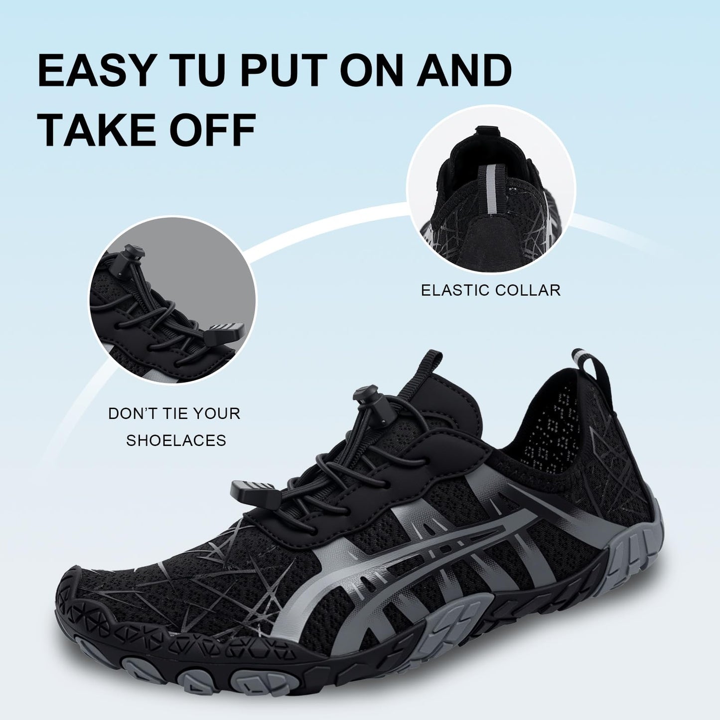 ELETON Barefoot Shoes Women Men Hiking Water Shoes Wide Toe Box Zero Drop