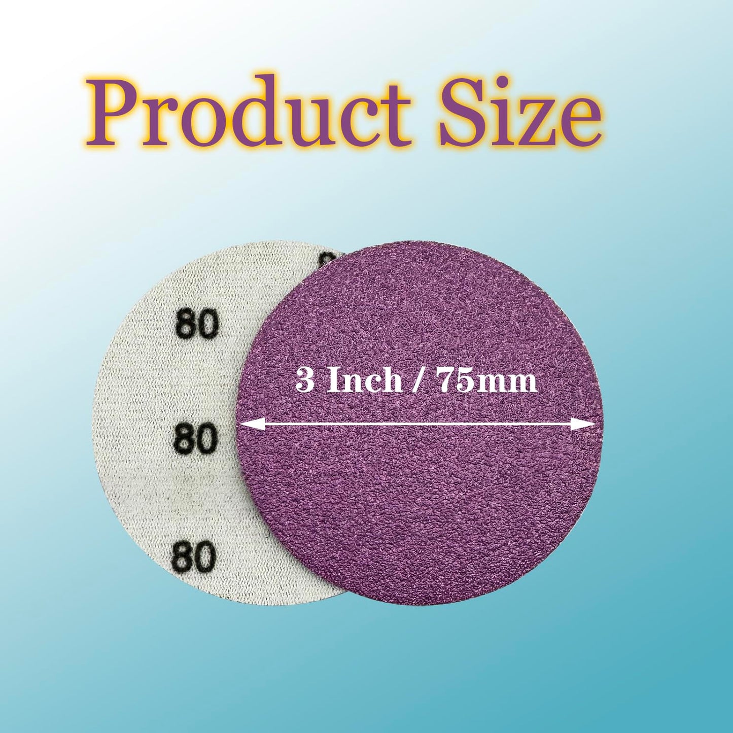 3 Inch 2000 Grit Wet Dry Sandpaper, 50pcs Sanding Disc, Hook and Loop Premium Aluminum Oxide Sand Paper for Metal, Wood, Auto