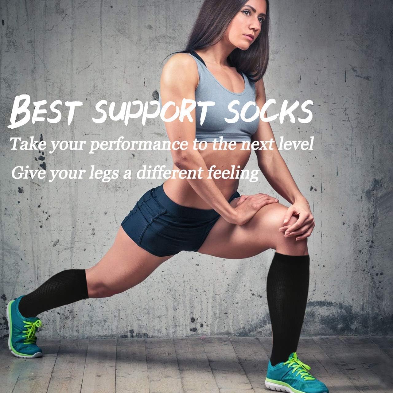 SunFeeling Compression Socks - 6 Pairs for Men & Women | Enhanced Circulation Support for Athletes