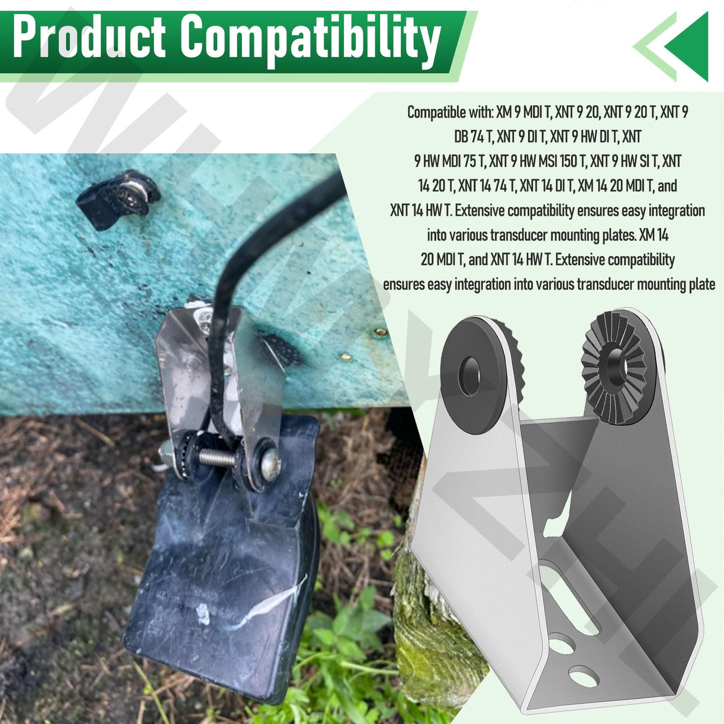 740162-1 MHX MXNT Metal Bracket for Si G2N Transom Mounting Hardware - Transducer Mounting Bracket for XNT Transom-Mount Transducers