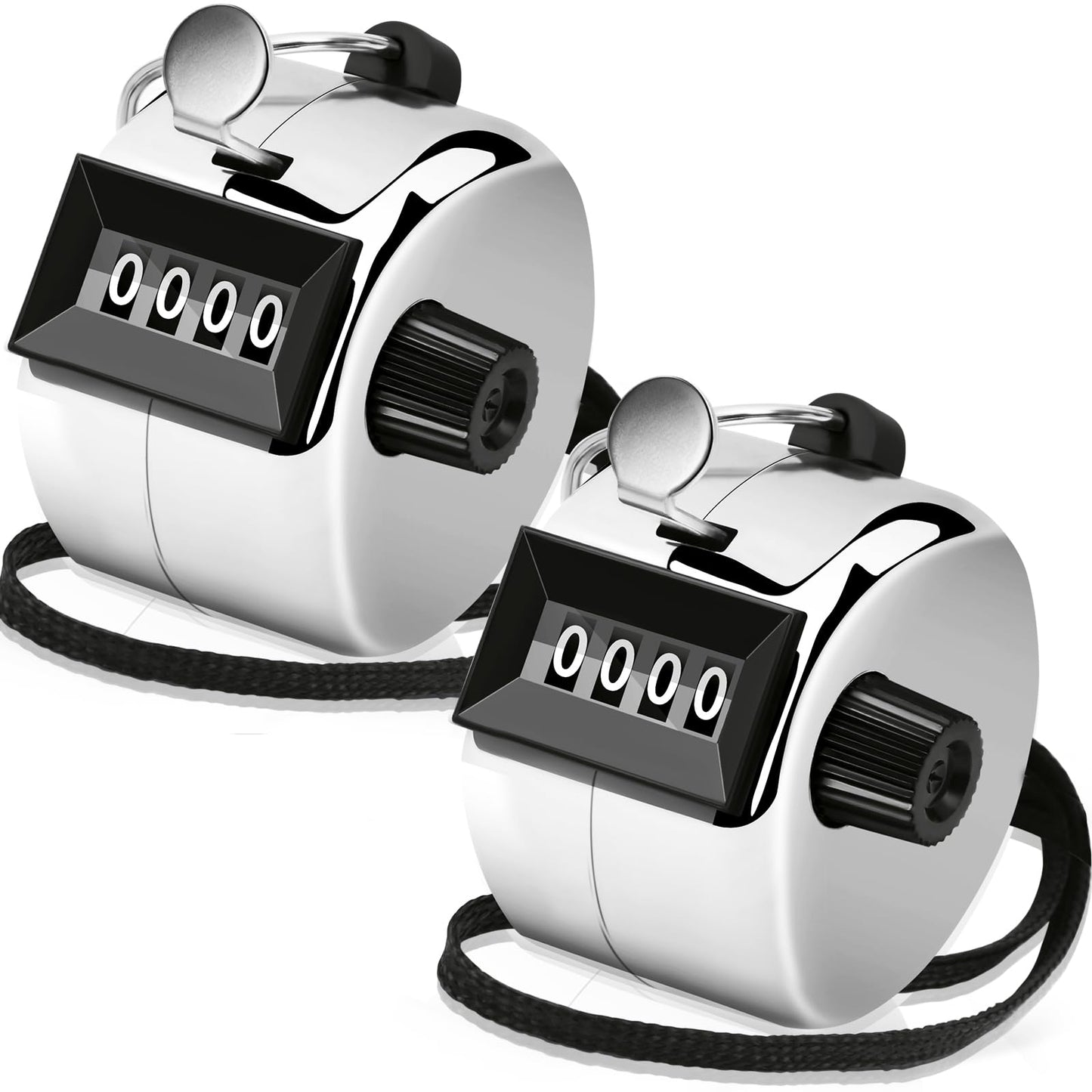 Decymis 2 Pack Clicker Counter, Metal Hand Tally Counter Clicker, Silver