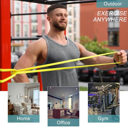 12 Pcs Resistance Bands - Pull Up Assist, Strength Training & Physical Therapy for Home Gym | Exercise Loop Bands for Men & Women (Red15-35lbs)