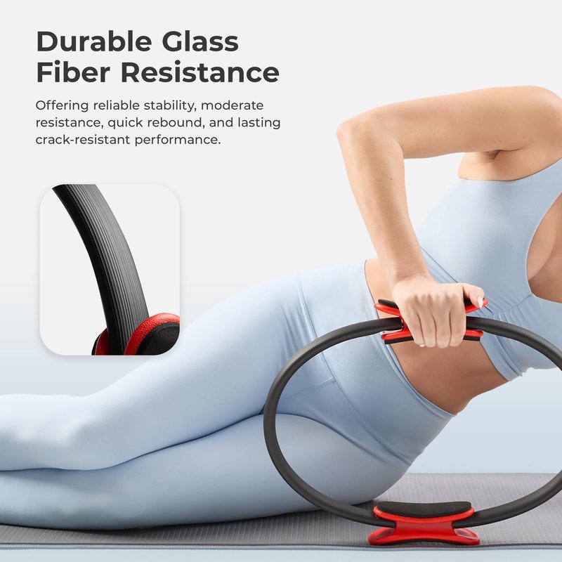 Sunny Health & Fitness 15” Pilates Ring, Fitness Circle for Toning, Strength Training, Core Exercises, Lightweight & Portable, Non-Slip Foam Grip, Home Gym & Yoga Equipment - NO. 106