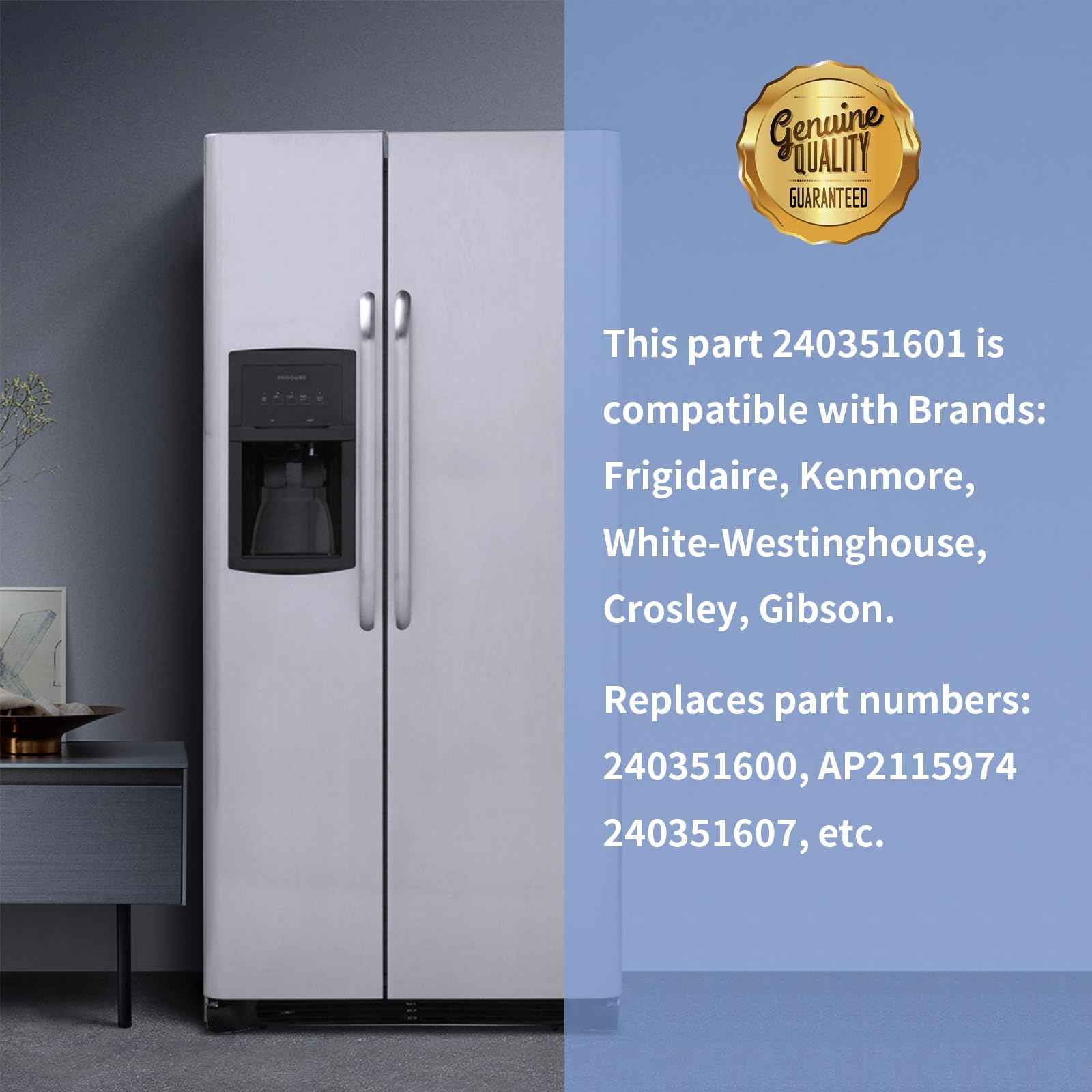 UPGRADED 2 PACK 240351601 Refrigerator Freezer Door Bin Compatible with Frigidaire Kenmore Door Shelf Replace 240351600, 240351607