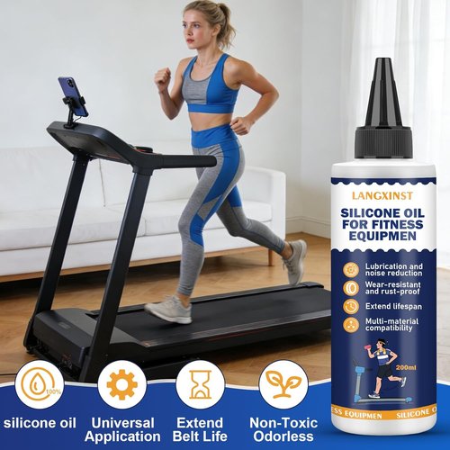 200ml Skiennix Treadmill Belt Lubricant - High-Temperature Resistant Silicone Formula Reduces Friction & Noise