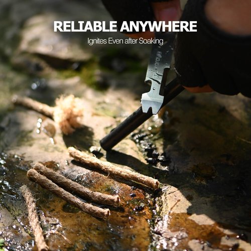 VitarayX Ferro Rod Fire Starter Survival Tool – All-in-One Flint and Steel Fire Starter Kit, Waterproof Firestarter for Camping, Hunting, Bushcraft, Hiking & Emergency Preparedness