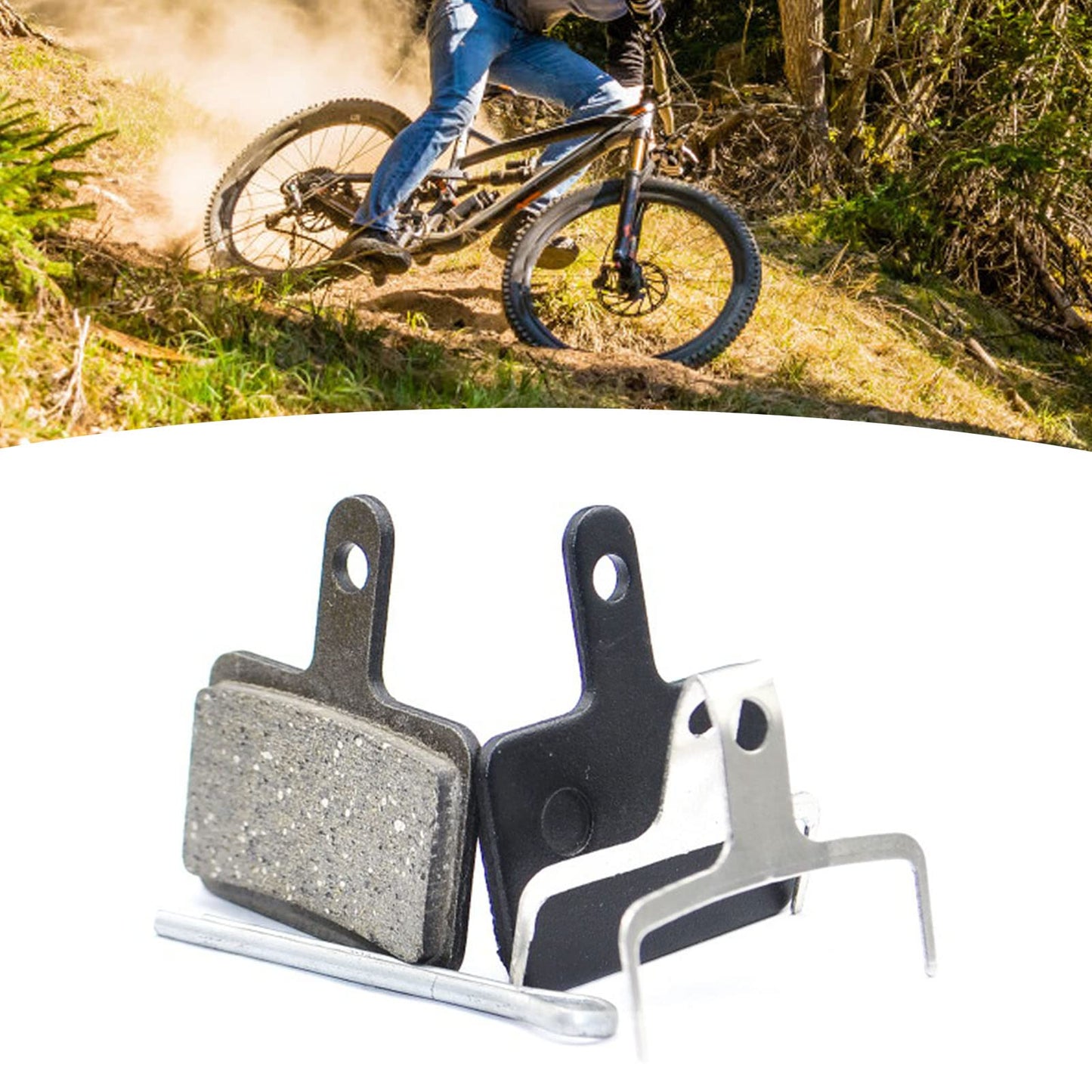 Bike Brake Pads, 5 Pairs Resin Semimetal Bike Disc Brake Pads Mountain Bike Brake Pads Bike Parts for Mountain Bike Road Bike