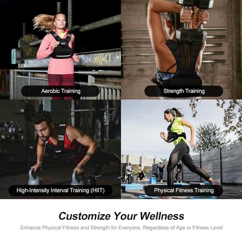 Feyachi Adjustable Weighted Vest - 3-32 lbs X-Type Weight Vest with Reflective Stripe for Running & Training