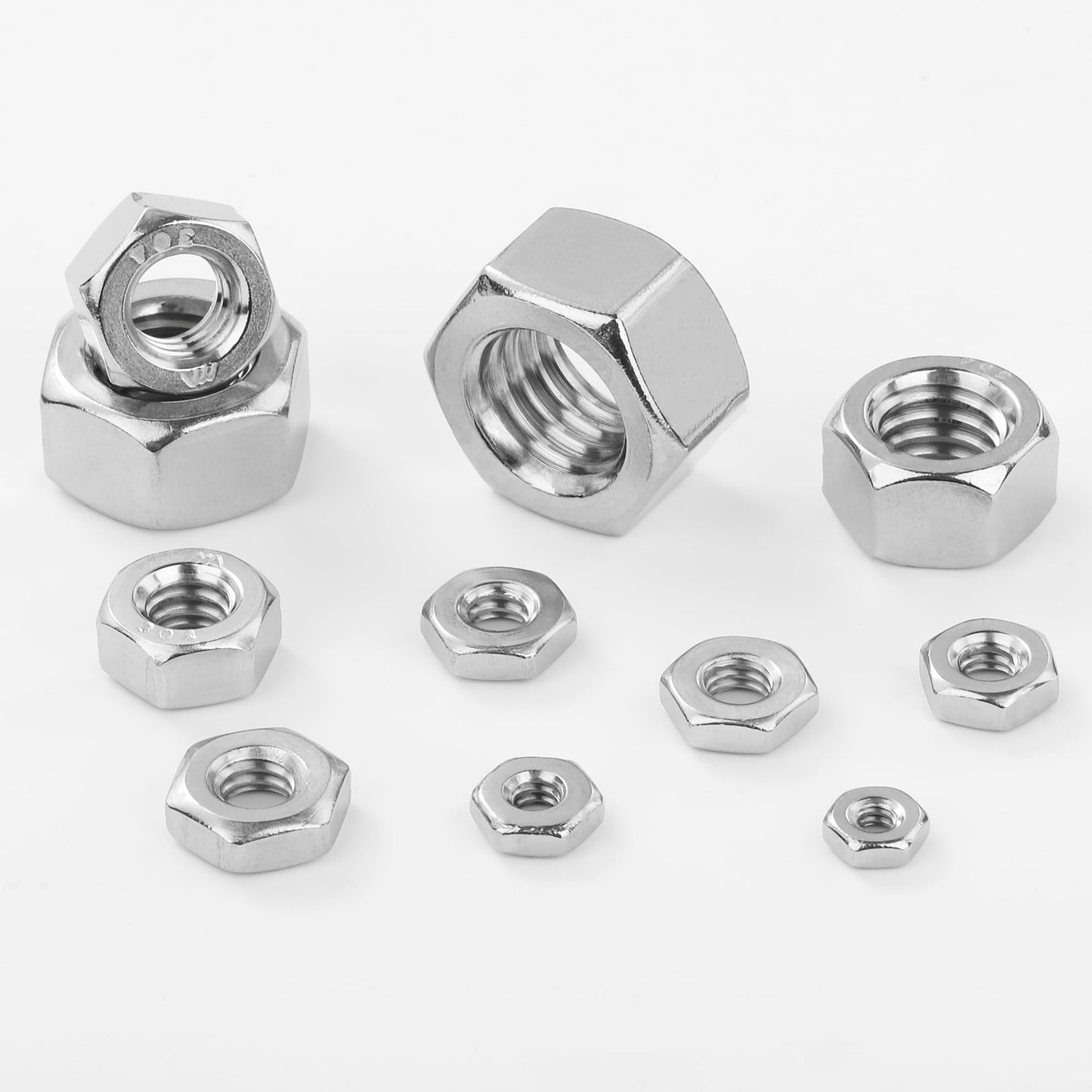 Mr. Pen 405 pc Stainless Steel Hex Nut Assortment, 1/4-20, 3/8, 5/16, 10-32, 5/16-18, 6-32
