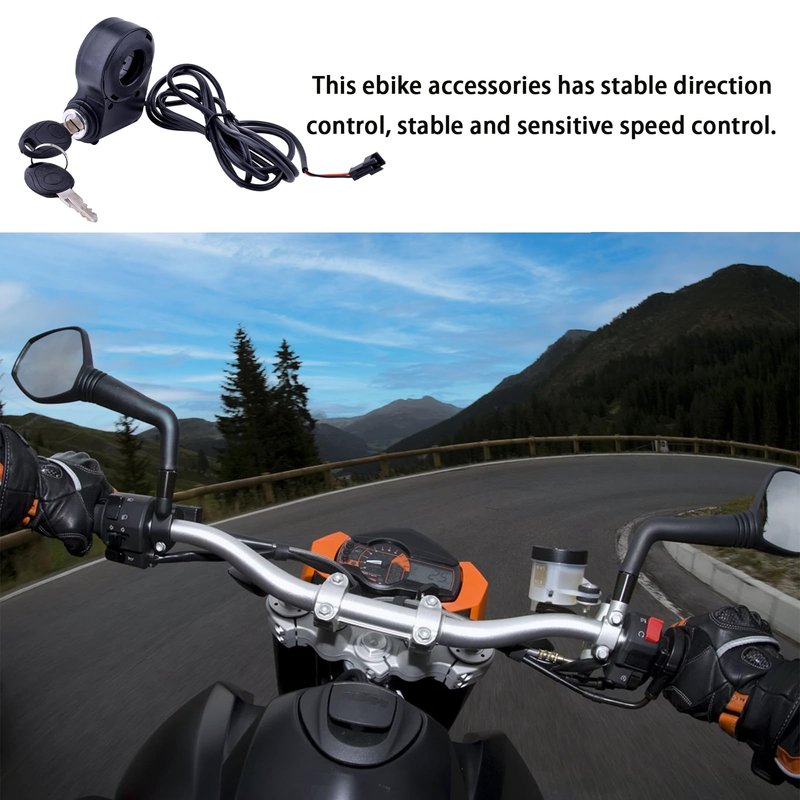 Universal Bike Key Ignition 12V-96V Ebike Ignition Switch with Key Superior Anti-Theft Electric Scooter Key Switch 2 Wires Electric Scooter Ignition Lock Key Switch Scooter Key Ignition Replacement