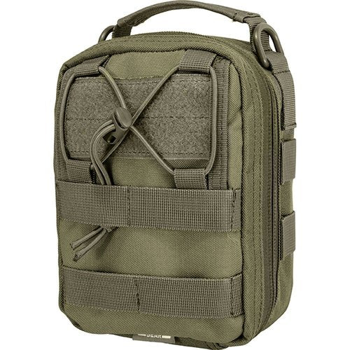 Barska Loaded Gear CX-900 First Aid Utility Pouch – MOLLE Compatible Tactical Medical Bag, Compact Dual Zipper Design, Durable Nylon, Dark Earth, OD Green
