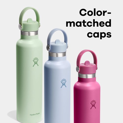 Hydro Flask Water Bottle - Insulated Stainless Steel - Leakproof Straw Lid, 24 Oz Trillium Pink