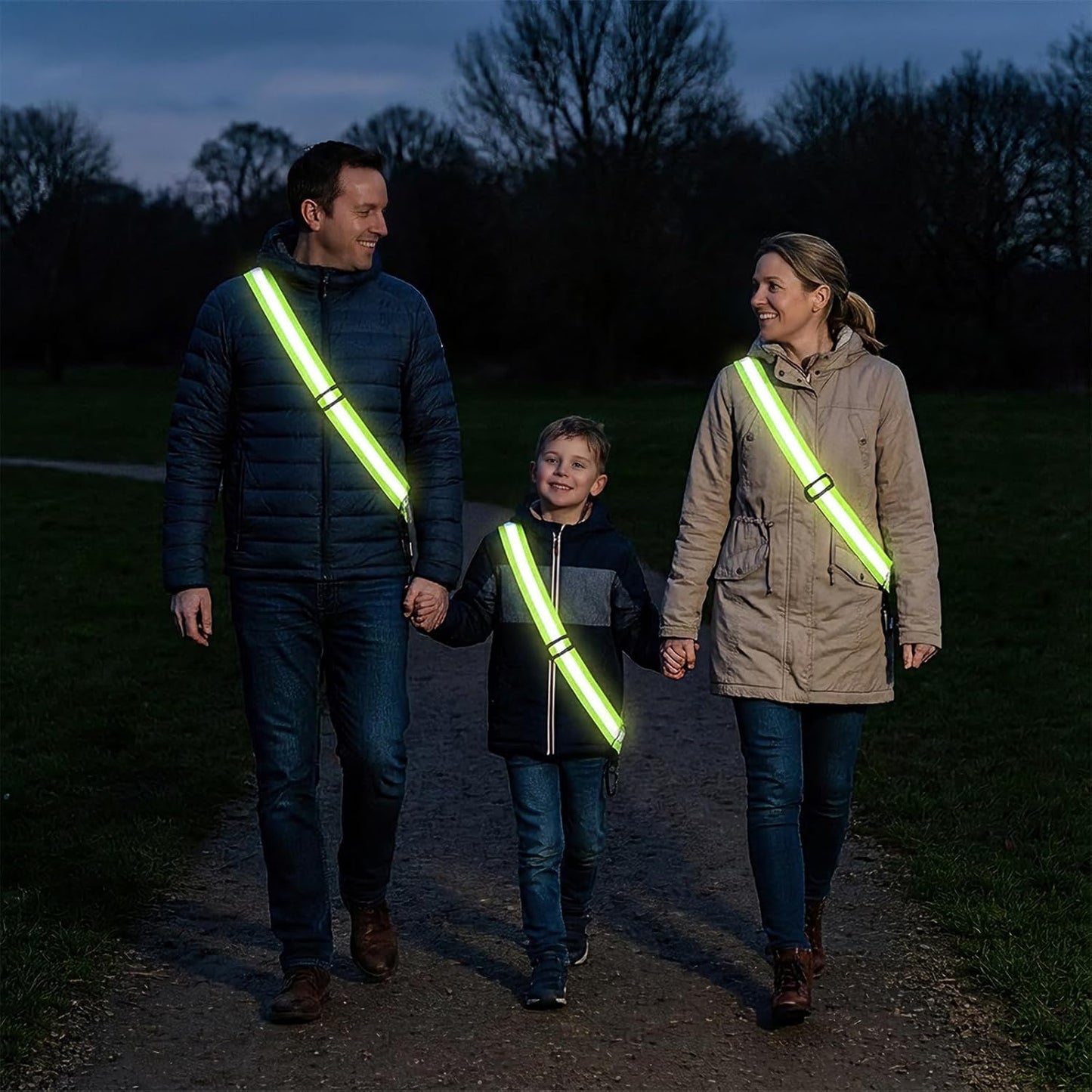 Tlence Reflective Sash - High Visibility Running Belt for Night Safety | Adjustable 10 Pack for Men & Women