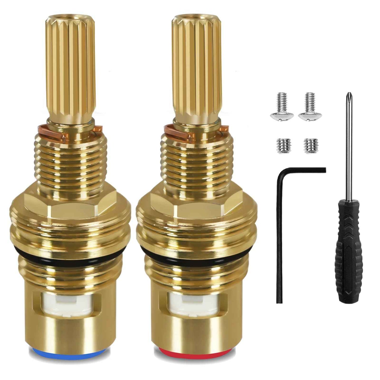 Brass 1-001 & 1-002 Ceramic Cartridge Set Compatible with Newport, Easy Installation (1-001 & 1-002)