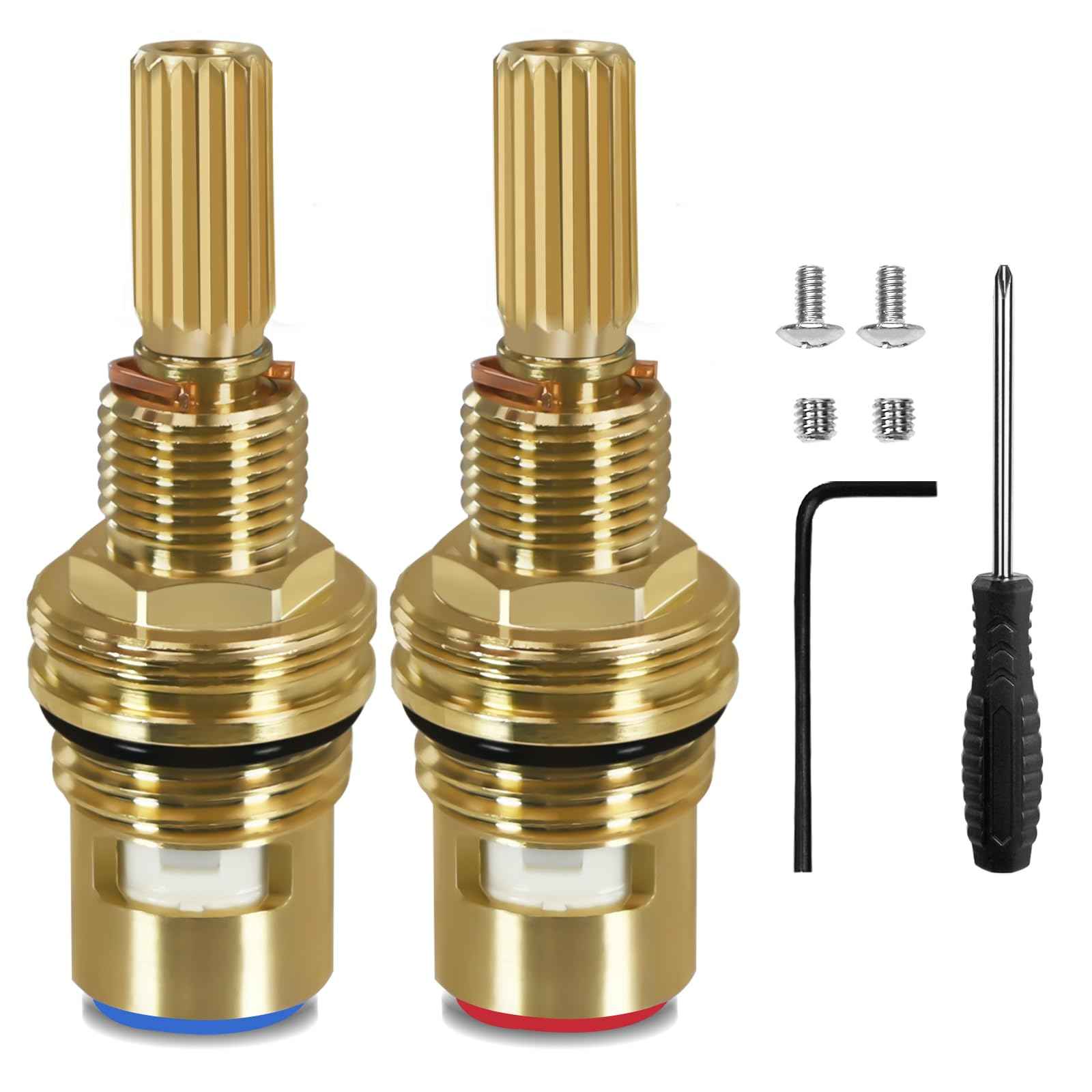 Brass 1-001 & 1-002 Ceramic Cartridge Set Compatible with Newport, Easy Installation (1-001 & 1-002)