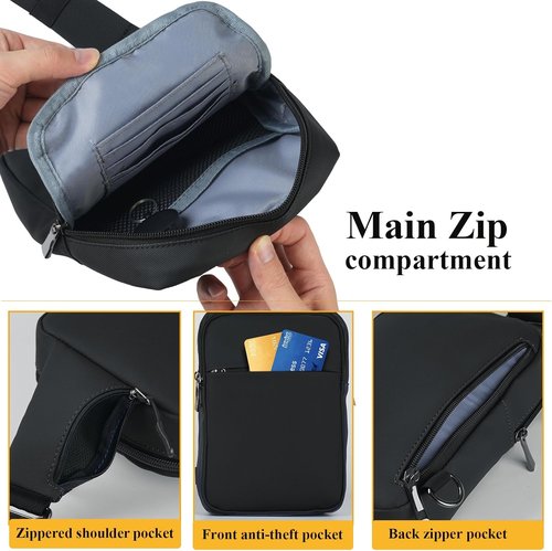 BROADREAM Mini Sling Bag - Waterproof RFID Crossbody Backpack for Hiking & Travel | Unisex Design