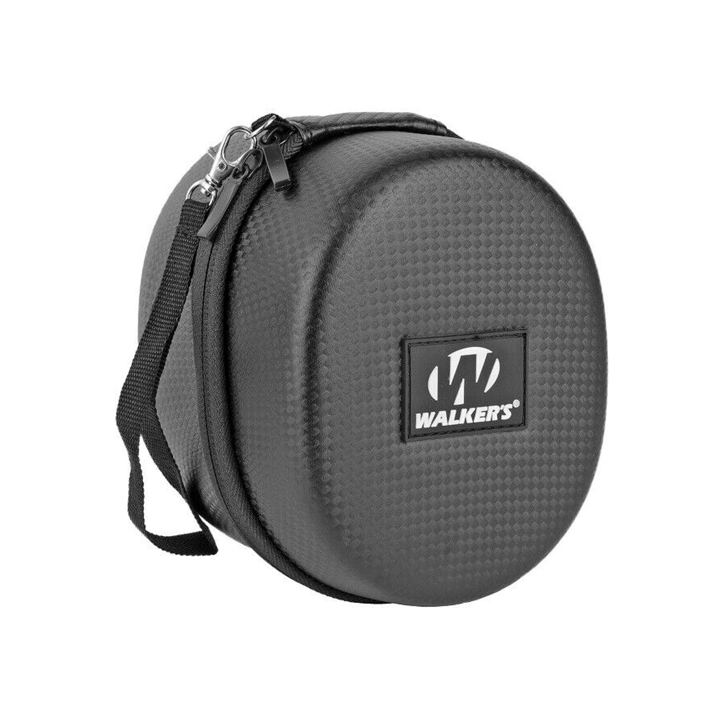 Walker's Muff Protective Case | Weather-Resistant Durable Shockproof Dustproof EVA Carbon Finish Hunting Range Shooting Earmuff Carrying Case, Nylon Lanyard