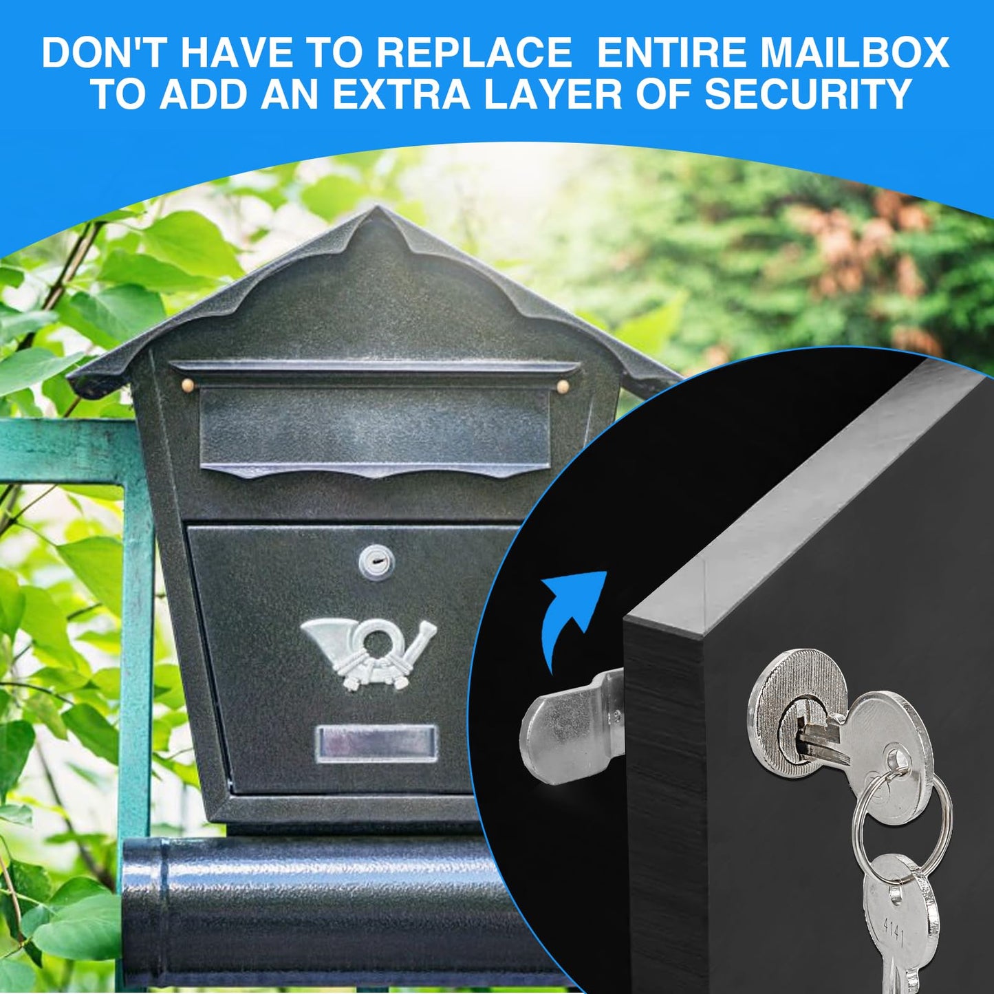 Mailbox Lock Replacement - Universal Mailbox Locks with 4 Keys - Easy to Install Mail Box Lock and Key Set - Durable and Secure Lock Replacement with 4 Keys for Almost All Locking Mail Boxes