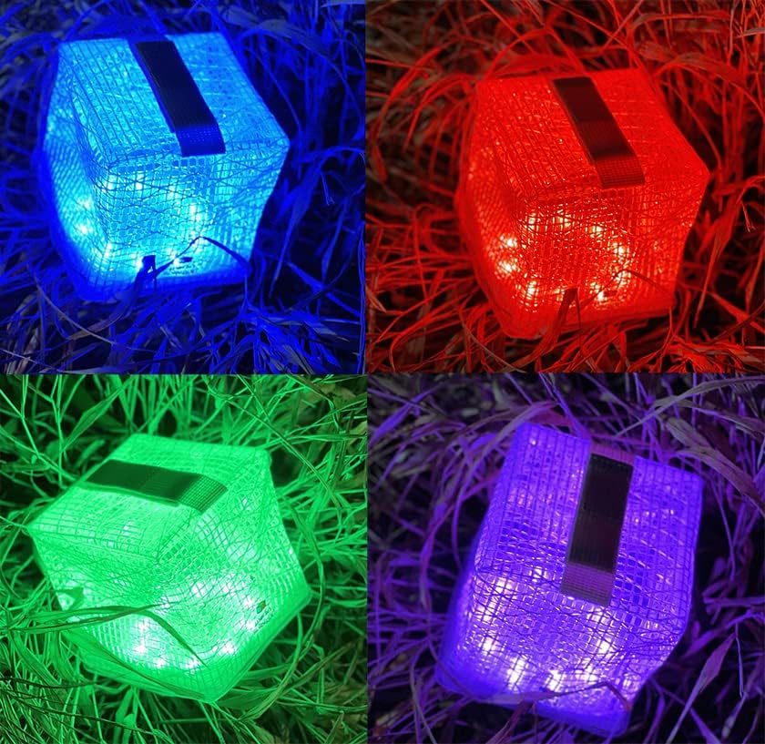Solight Design SolarPuff Merlin Solar Lantern - Waterproof Rechargeable LED Camping Light | Color Therapy & Collapsible Design