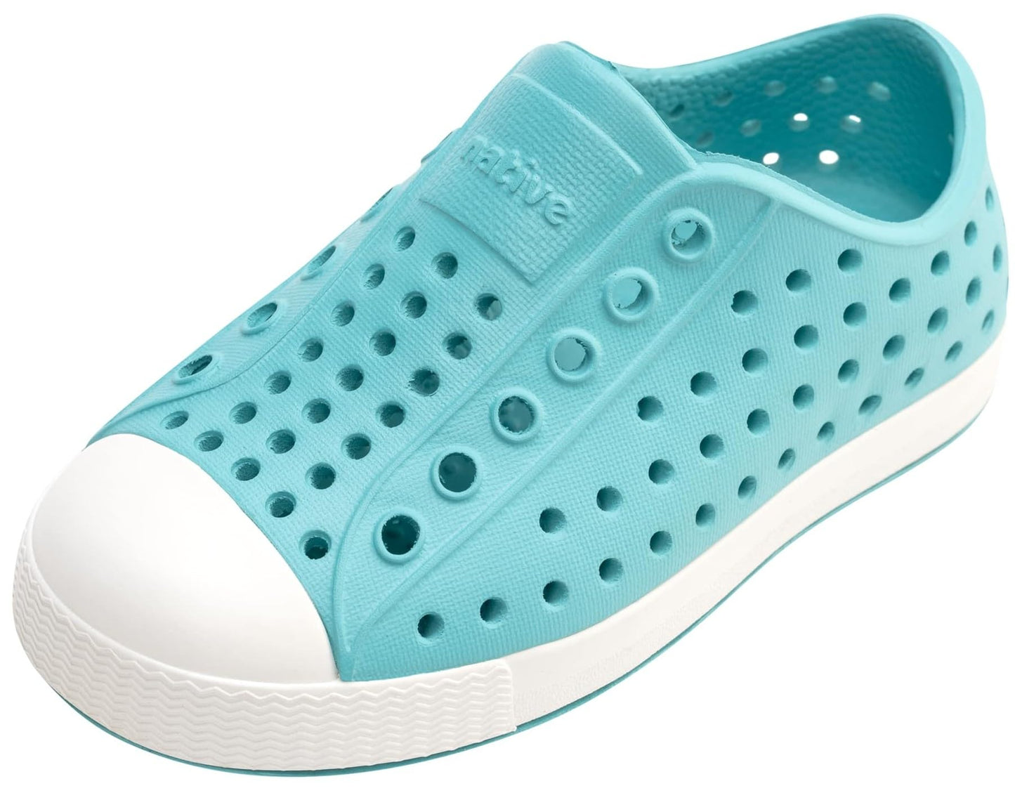 Native Shoes Unisex-Kids Jefferson Sneakers, Pool Blue/Shell White, 12 Little Kid