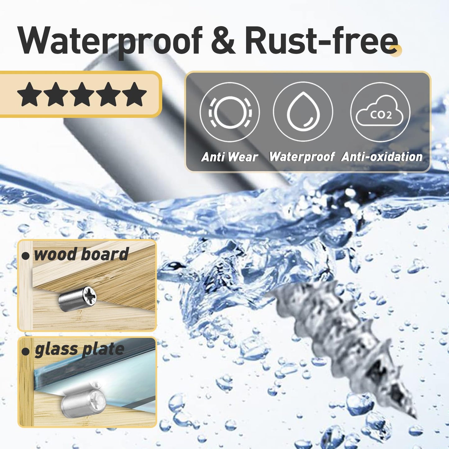 70 Pcs Self Tapping Screws Cabinet Laminate Support, Shelf Pins with Non-Slip Sleeve, Cabinet Shelf Pegs for Kitchen Utensils, Bookcases and Wardrobes, Fixed Support Self - Tapping Cross Screw