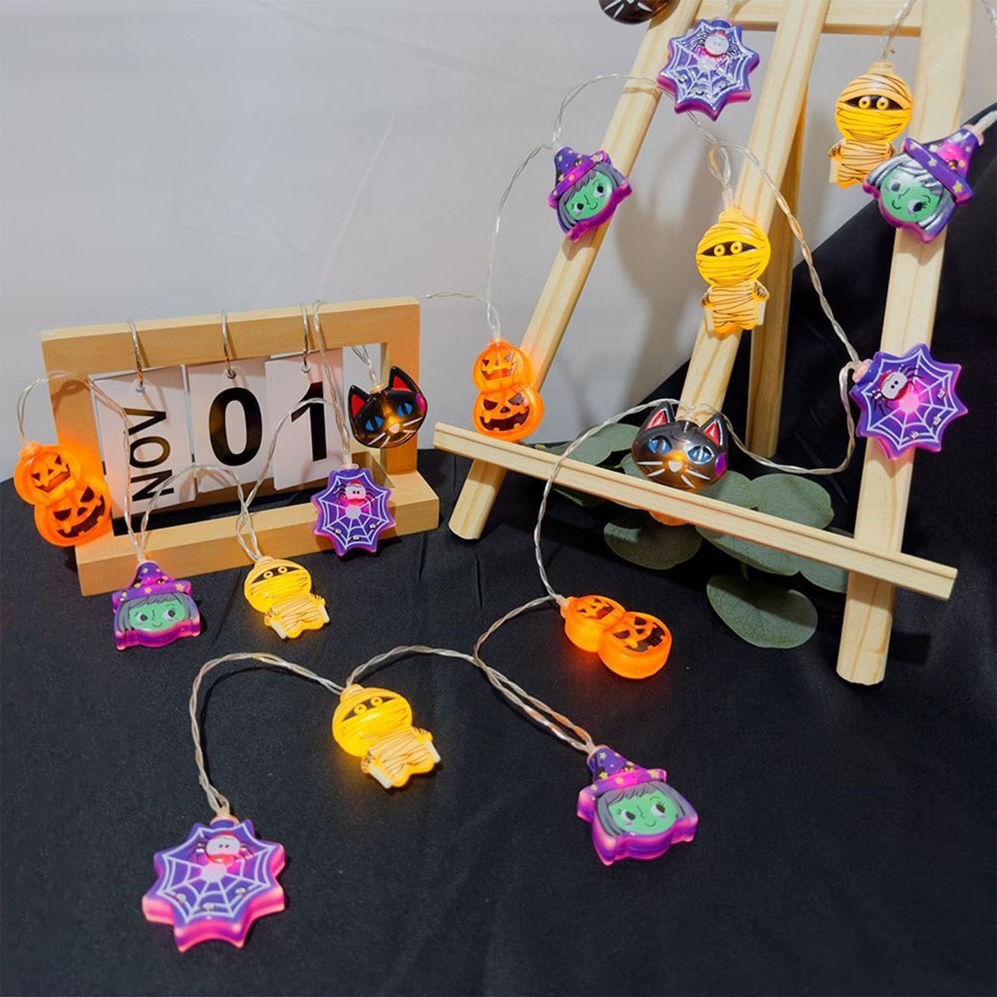 Halloween Decoration String Lights - 10 LED Funny Halloween Lights Battery Operated, Waterproof Window Fairy Light for Indoor Outdoor Room Bedroom Cute Home Party Decor