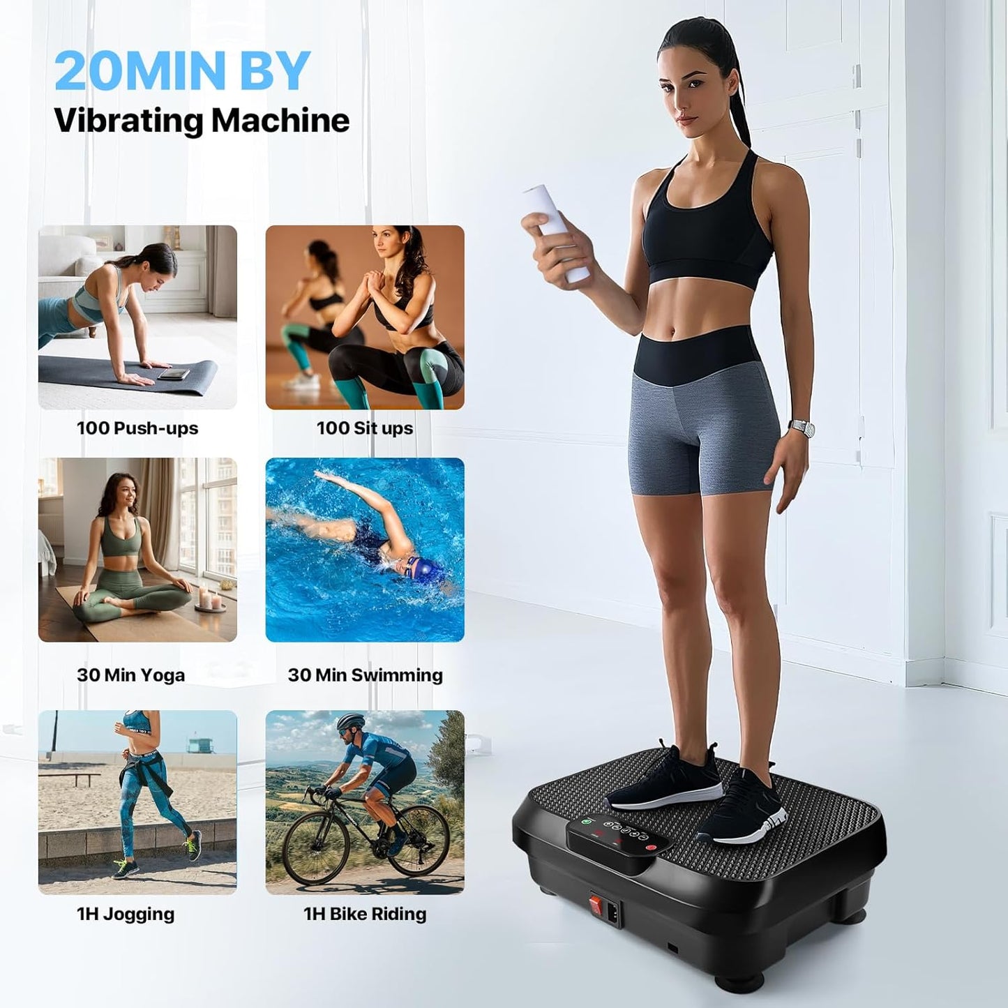Skiennix Vibration Plate Exercise Machine - Whole Body Workout for Weight Loss & Lymphatic Drainage | Mini Shake Plate