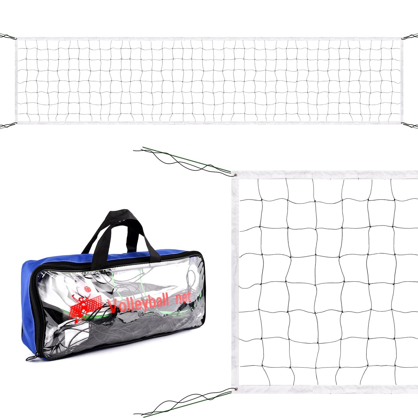 Professional Volleyball Net Outdoor,31.17x3.28ft Net, Canvas Edge Fitness Playground Volleyball Net (Black)
