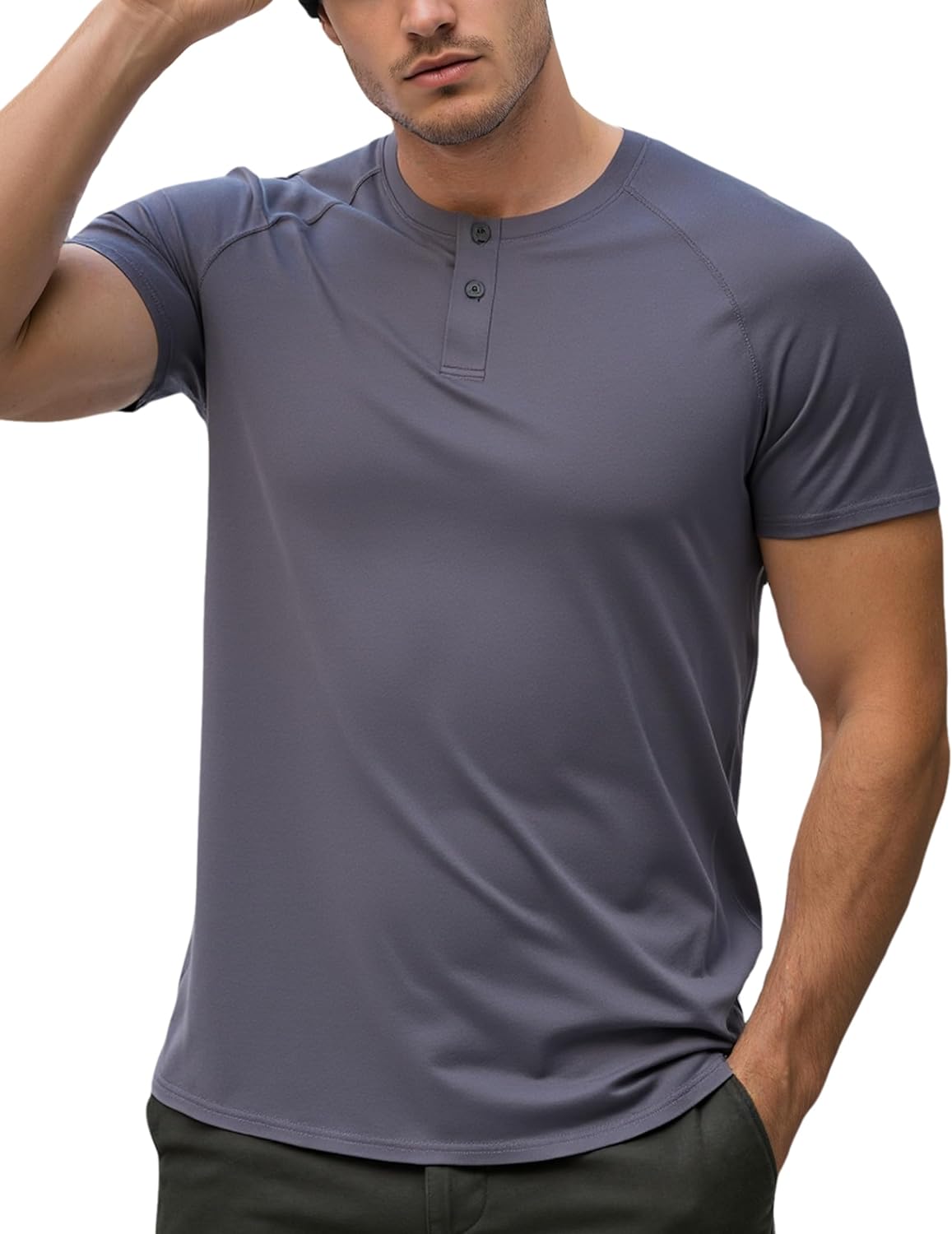 RPOVIG Men's Athletic T-Shirts - 5 Pack Moisture-Wicking Gym Tops | Comfortable Fit for Running