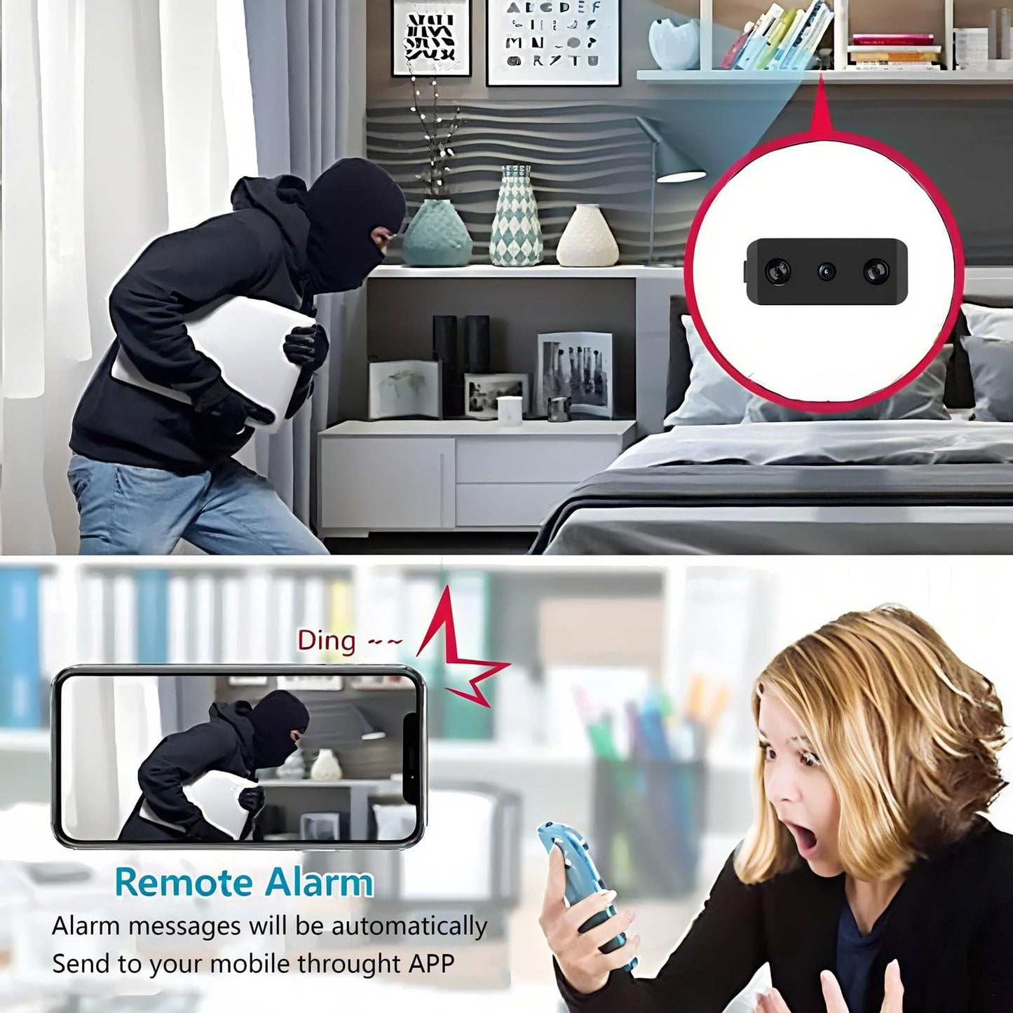 Mini Home WiFi Camera Wireless Security Camera Body Indoor Outdoor Cameras, Small Cam Home 1080P Ultra HD WiFi & SD Cameras, Remote Viewing for Security with APP, Night Vision, Motion Detection