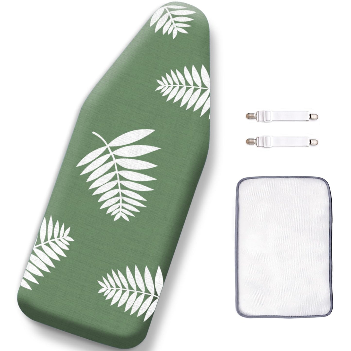 SheeChung 12.5"x32" Small Ironing Board Cover and Pad,Fits Mini Table Top Ironing Board,Extra Thick Padding,Elastic Cord&Fasteners,Heat Resistance(Ironing Board Not Included)